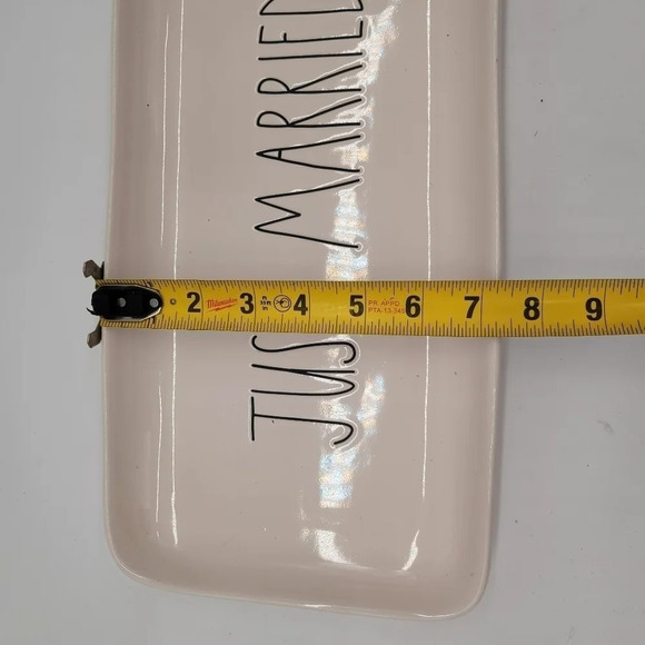 NWOT Rae Dunn JUST MARRIED Platter Rectangular Plate Off White / Black - Picture 5 of 8